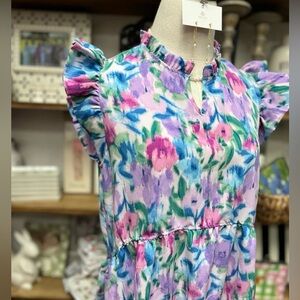 Floral Women’s Dress in Purple and Pink